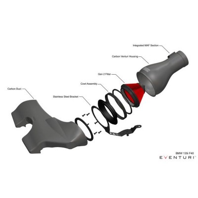 Eventuri EVE-F60-306-INT Aspirazione diretta in carbonio senza presa d'aria Mini F60 JCW Countryman 306cv filtro sportivo 2