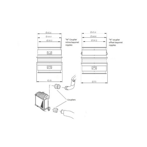 FMABHCMN Accoppiatore superiore e inferiore maschio/maschio in alluminio per  Seat Ibiza mk4 6L 1.9 Tdi ASZ 130cv  Forge Motorsp