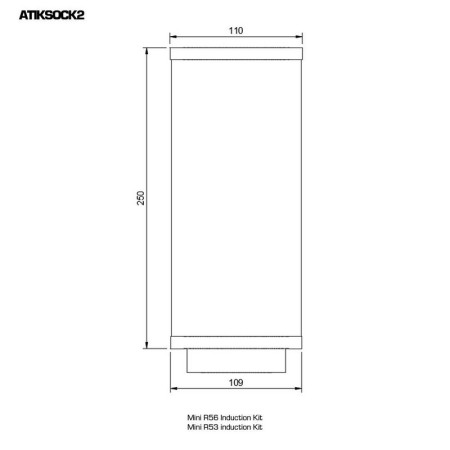 ATIKSOCK2 Airtec Calza filtro anti acqua/sporco/neve filtro250x110x109mm calzino protezione