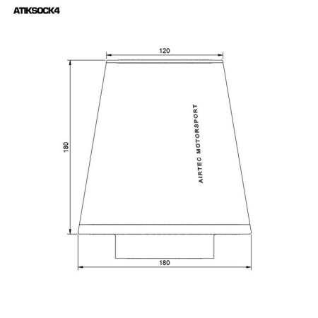 ATIKSOCK4 Airtec Calza filtro anti acqua/sporco/neve filtro180x120x180mm calzino protezione