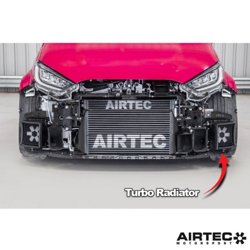 ATRADYGR1 Airtec Radiatore acqua turbo ausiliare turbocooler Toyota Yaris mk4 GR 1.6T Gen.1 turbina maggiorato olio acqua cooler