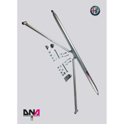 DNA Racing PC0769 Barra duomi posteriore con tiranti Alfa Romeo Giulietta assetto telaio pianale rinforzo barraduomi 2