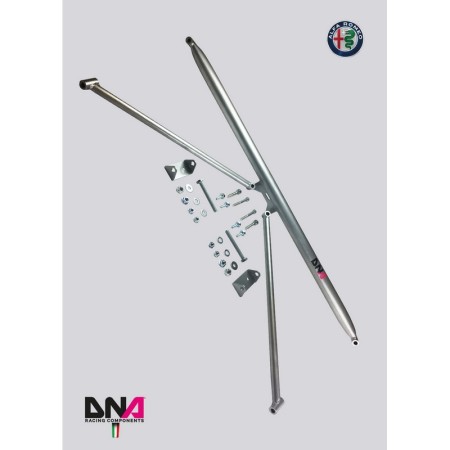 DNA Racing PC0769 Barra duomi posteriore con tiranti Alfa Romeo Giulietta assetto telaio pianale rinforzo barraduomi