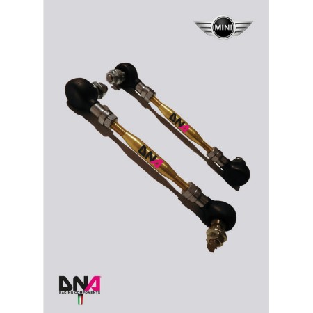 DNA Racing PC0811 Tiranti barra antirollio posteriore Mini Cooper R55/R56/R57 incl. S camber caster regolabili assetto campanatu