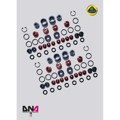 DNA Racing PC0812 Kit uniball trapezi standard Lotus V6 2012-2015 camber caster regolabili assetto campanatura