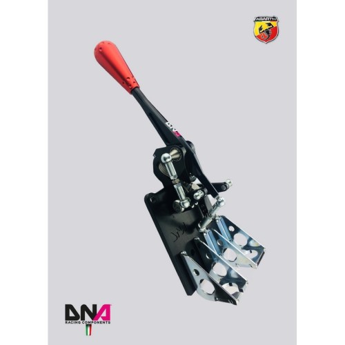 DNA Racing PC1571R Torretta cambio regolabile anodizzata nera con pomello stile 695 rosso Abarth 500/595/695 leveraggio pomello 