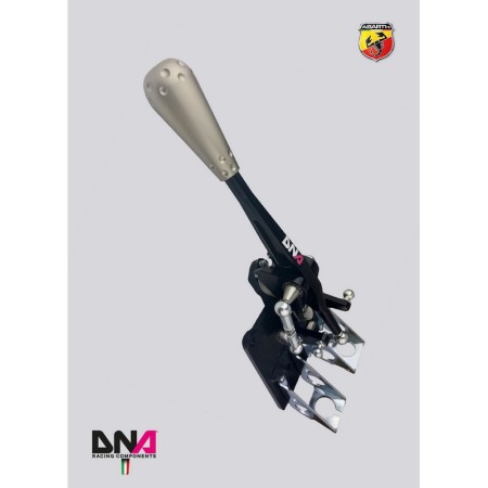 DNA Racing PC1571T Torretta cambio regolabile anodizzata nera con pomello stile 695 titanio Abarth 500/595/695 leveraggio pomell