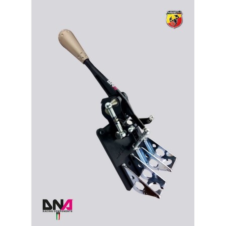 DNA Racing PC1571T Torretta cambio regolabile anodizzata nera con pomello stile 695 titanio Abarth 500/595/695 leveraggio pomell