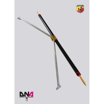 DNA Racing PC1696 Barra duomi posteriore in carbonio con tiranti Abarth 500/595/695 assetto telaio pianale rinforzo barraduomi