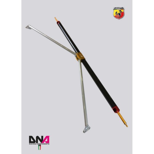 DNA Racing PC1696 Barra duomi posteriore in carbonio con tiranti Abarth 500/595/695 assetto telaio pianale rinforzo barraduomi