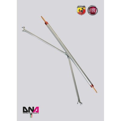 DNA Racing PC1706 Barra duomi posteriore con tiranti (4 posti) Abarth 500/595/695 assetto telaio pianale rinforzo barraduomi