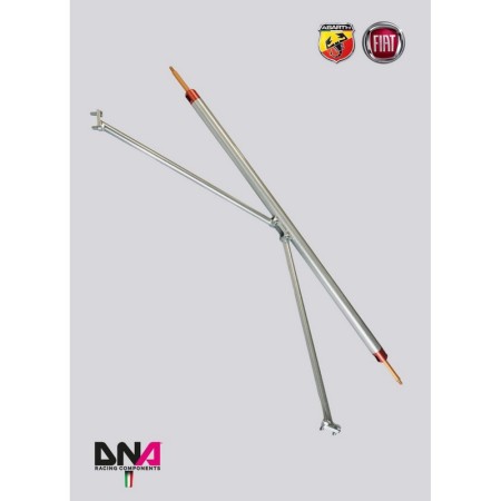DNA Racing PC1706 Barra duomi posteriore con tiranti (4 posti) Abarth 500/595/695 assetto telaio pianale rinforzo barraduomi