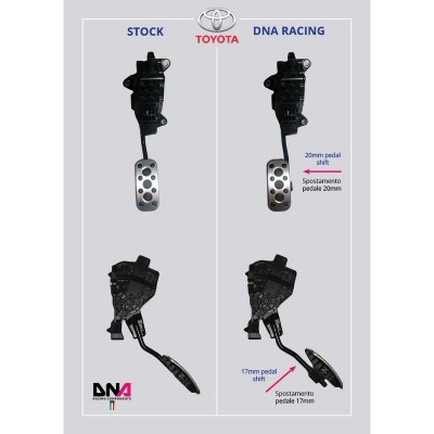 DNA Racing PC1852 Kit alzamento e avvicinamento pedale acceleratore Toyota Yaris GR 1.6 pedaliera punta tacco