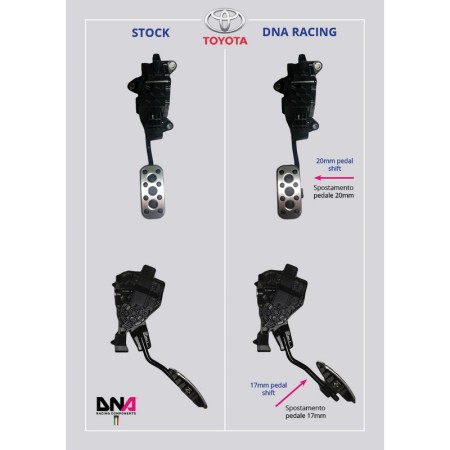 DNA Racing PC1852 Kit alzamento e avvicinamento pedale acceleratore Toyota Yaris GR 1.6 pedaliera punta tacco