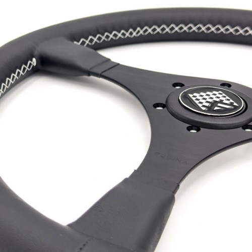 Volante sportivo Can_Am da 350mm in pelle nera - FUSINA Classic FU-CAM350