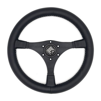 Volante sportivo Can_Am da 370mm in pelle nera - FUSINA Classic FU-CAM370