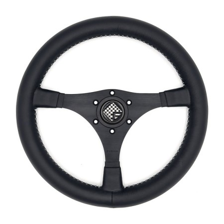 Volante sportivo Can_Am da 370mm in pelle nera - FUSINA Classic FU-CAM370