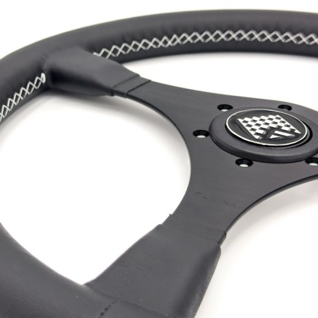 Volante sportivo Can_Am da 370mm in pelle nera - FUSINA Classic FU-CAM370