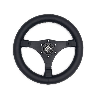 Volante sportivo Jarama da 330mm in pelle nera - FUSINA Classic FU-JAR330