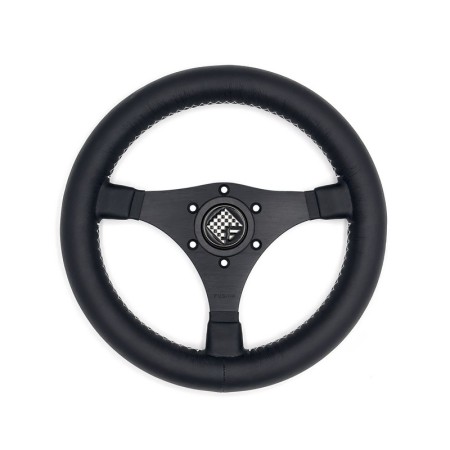 Volante sportivo Jarama da 330mm in pelle nera - FUSINA Classic FU-JAR330