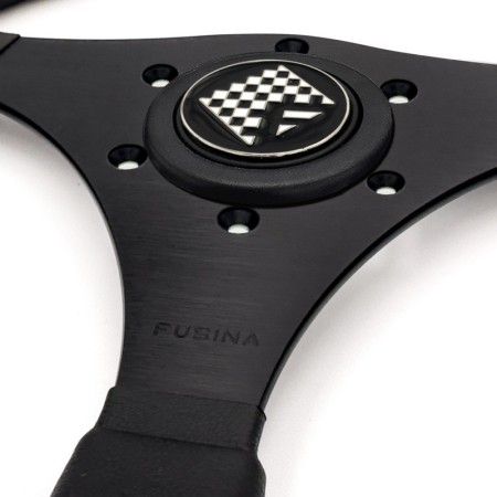 Volante sportivo Jarama da 350mm in pelle nera - FUSINA Classic FU-JAR350