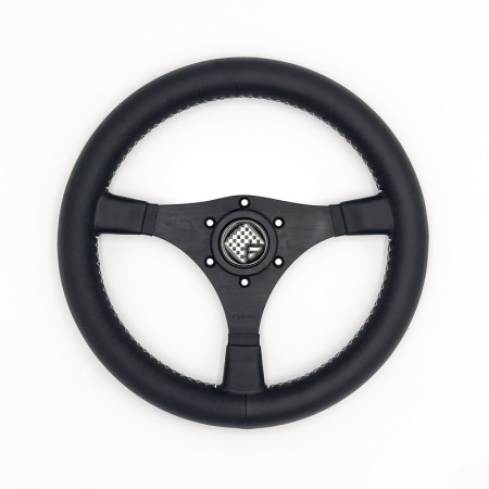 Volante sportivo Jarama da 370mm in pelle nera - FUSINA Classic FU-JAR370