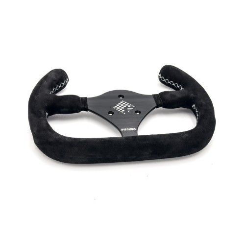 Volante sportivo Adelaide da 270mm in scamosciato nero - FUSINA Racing FU-ADE270S