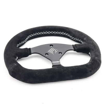 Volante sportivo Stavelot da 255mm in scamosciato nero - FUSINA Racing FU-STA255S 2