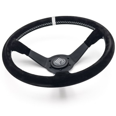 Volante sportivo Sisteron 90 da 350mm e profondità 90mm (calice) in scamosciato nero - FUSINA Racing FU-SIS35090S 2