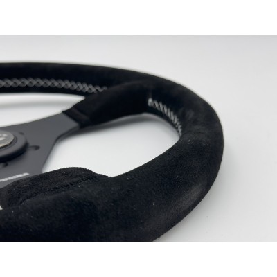 Volante sportivo Zandvoort da 300mm e profondità 37mm in scamosciato nero - FUSINA Racing FU-ZAN300S 2