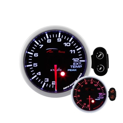 Manometro Temperatura Gas Di Scarico EGT DEPO Racing con picco e warning da 52mm - PK-WA5257B strumentazione manometri strumenti