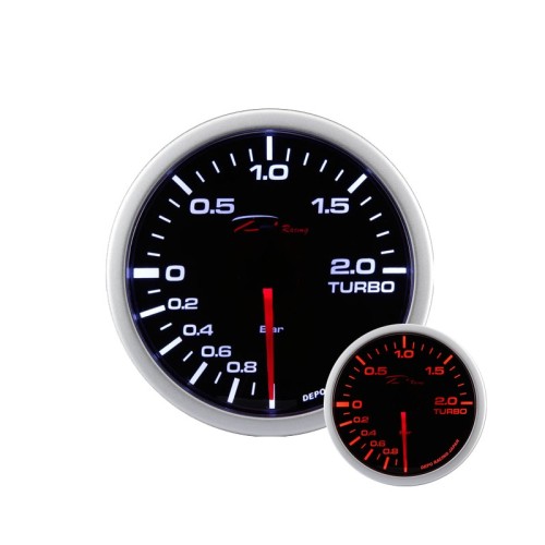 Manometro Pressione Turbo Elettronico -1+2 bar DEPO Racing da 52mm - WA5201B strumentazione manometri strumenti supplementari st