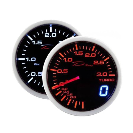 Manometro Dual View Pressione Turbo Elettronico -1+3 bar DEPO Racing da 52mm - WA5201BLED-1-3BAR strumentazione manometri strume