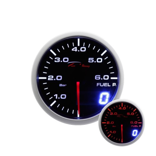 Manometro Dual View Pressione Benzina 0-6 bar DEPO Racing da 52mm - WA5267BLED strumentazione manometri strumenti supplementari 
