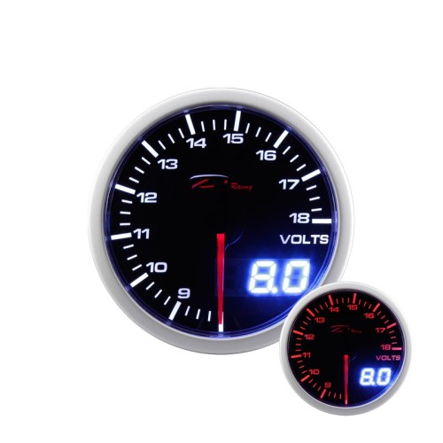 Manometro Dual View Voltmetro 8-18V  DEPO Racing da 52mm - WA5291BLED strumentazione manometri strumenti supplementari strumento
