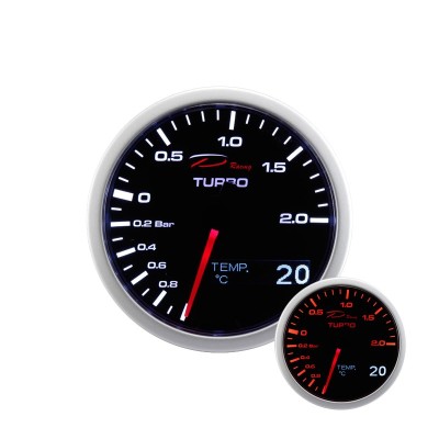 Manometro 2 in 1 DEPO Racing - PRESSIONE TURBO / Temperatura Olio o Acqua da 60mm - WA60134B strumentazione manometri strumenti 