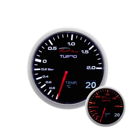 Manometro 2 in 1 DEPO Racing - PRESSIONE TURBO / Temperatura Olio o Acqua da 60mm - WA60134B strumentazione manometri strumenti 