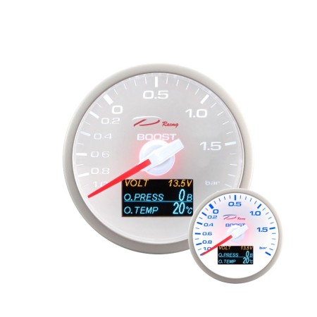 Manometro 4 in 1 DEPO Racing - TURBO / Voltmetro / Pressione e Temperatura Olio da 60mm - WBL60014W strumentazione manometri str