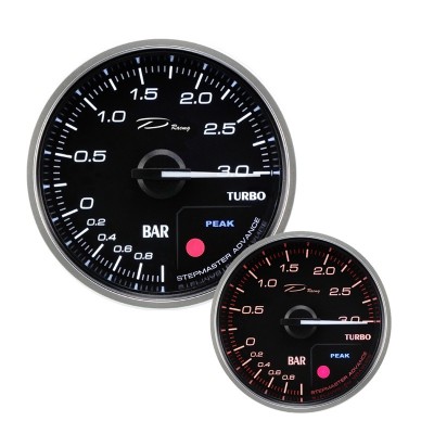 Manometro Analogico/Digitale Pressione Turbo Elettronico -1+3 bar DEPO Racing da 52mm - X5201B-WP strumentazione manometri strum