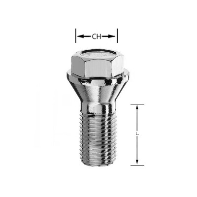 Bullone conico M14x1,50 chiave 17 L.26mm con testa bassa M14 1,50 14x1,50 1,5 14x1,5 bulloni vite viti conici
