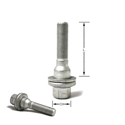 Bullone piatto M12x1,25 chiave 17 L.50mm per Peugeot / Citroen M12 1,25 12x1,25 bulloni vite viti piatti