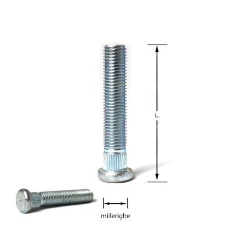 Colonnetta a piantaggio M12x1,25 millerighe 13mm L.57mm M12 1,25 12x1,25 colonnette