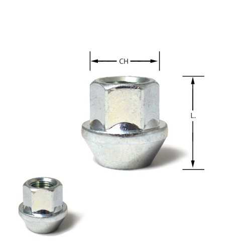 Dado conico aperto M14x1,50 chiave 19 L.24mm M14 1,50 14x1,50 1,5 14x1,5 dadi conici aperti