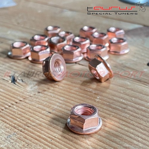 Dado in rame M8x1,25 Ch.13 turbine downpipe M8 1,25 8x1,25 dadi ramati