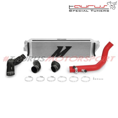 MMINT-CTR-17KSLWRD Mishimoto Intercooler maggiorato per Honda Civic FK8 Type-R dal 2017, silver con tubazioni rosse