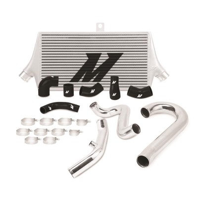 MMINT-EVO-01KSL Mishimoto Intercooler maggiorato per Mitsubishi Lancer Evolution Evo 7 / 8 / 9 2001-2007, silver con tubazioni