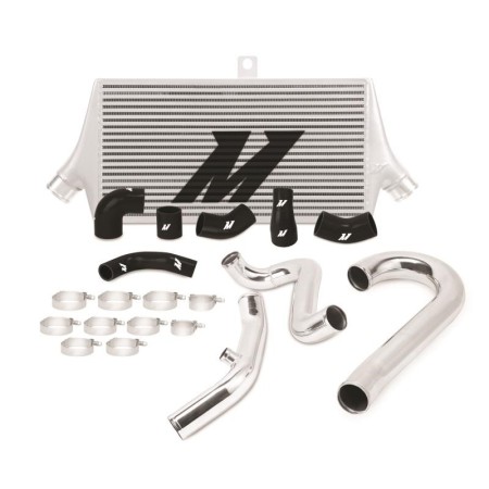 MMINT-EVO-01KSL Mishimoto Intercooler maggiorato per Mitsubishi Lancer Evolution Evo 7 / 8 / 9 2001-2007, silver con tubazioni