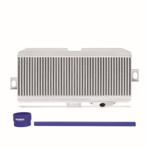 MMTMIC-STI-08SLBL Mishimoto Intercooler maggiorato superiore per Subaru Impreza WRX STI 2008-2014, silver con manicotti blu