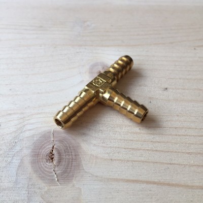 Raccordo di giunzione a T a 3 vie in ottone per tubazioni da 6mm TRS Tuning