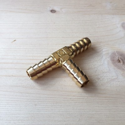 Raccordo di giunzione a T a 3 vie in ottone per tubazioni da 10mm TRS Tuning